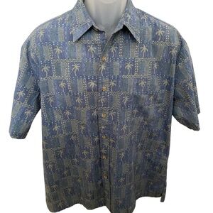 COOKE STREET Honolulu Aloha Hawaiian Tropical Collared Shirt Men L Large